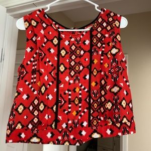Gianni Bini red southwest print crop top